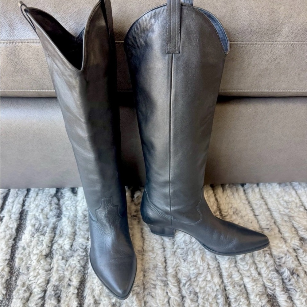 Tamara Mellon Black Nappa Legend Boots 35mm Heels $750 41.5 US 11 excellent cond